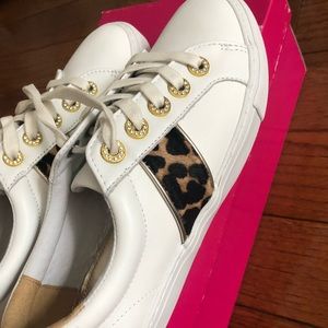 Lilly Pulitzer Lux Hallie Leopard Sneaker NWT Resort White, Size 7.5